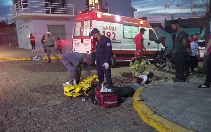 Motociclista fica ferido em acidente entre carro e moto em São Sepé