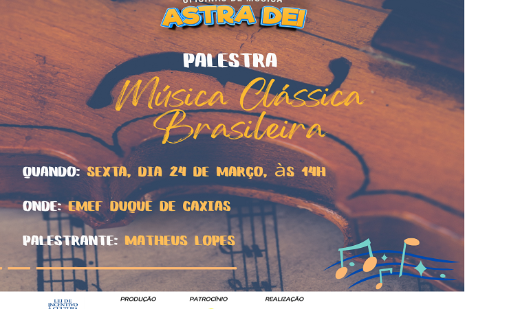 Projeto leva a escola de Santa Maria palestra gratuita sobre música clássica