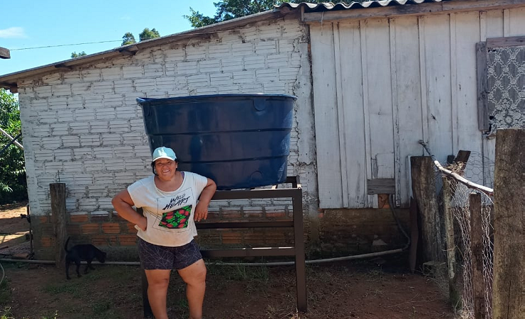 Secretaria da Saúde de São Sepé realizou a entrega de bases de ferro para suporte para as  caixas d’água na comunidade Quilombola, do Passos dos Brum.