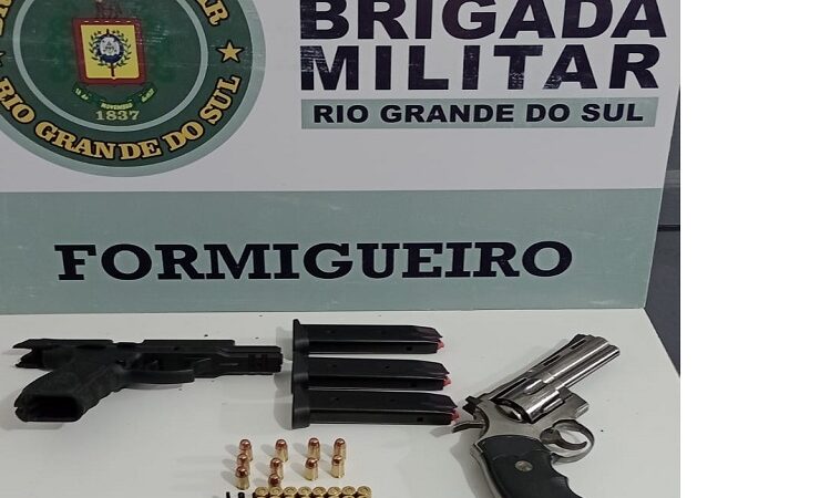 Ameaça e apreensão de arma de fogo em Formigueiro