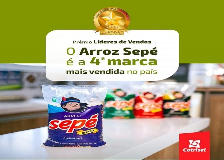 Arroz Sepé recebe Prêmio Líderes de Vendas, da ABRAS (Associação Brasileira de Supermercados), após o reconhecimento como uma das marcas mais vendidas do Brasil pelo terceiro ano consecutivo