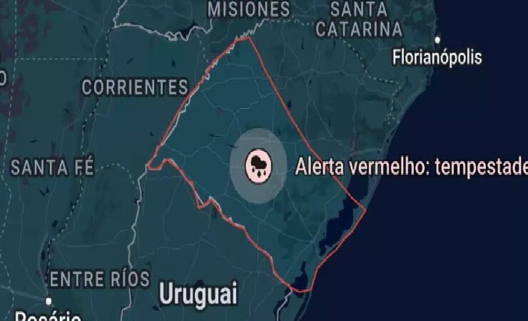 Alerta vermelho de tempestades: o Instituto Nacional de Meteorologia (INMET) emitiu um alerta vermelho para tempestades no RS