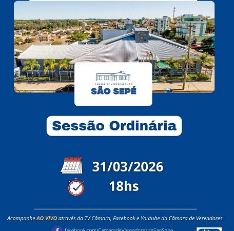 Câmara de Vereadores convida população para Sessão Ordinária nesta terça-feira (31)