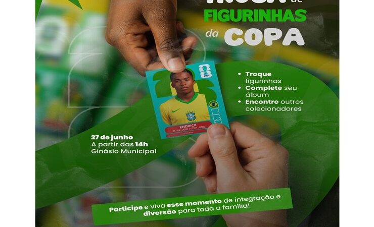 Troca de figurinhas da Copa será uma das atrações do II Arraiá Municipal