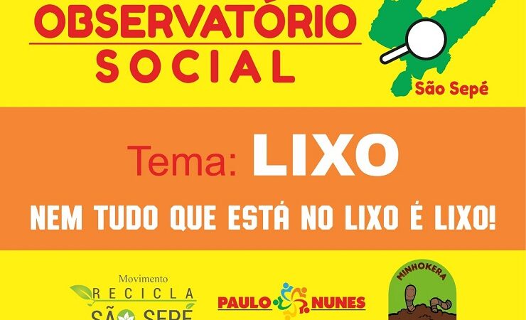 Nem tudo o que está no lixo é lixo. Participe opine, seja parte da solução, não do problema.