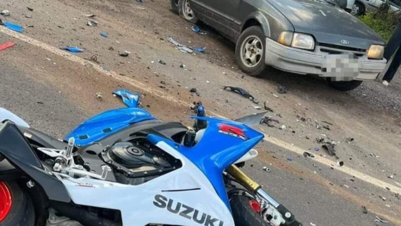 Colisão na RSC-287: carro e moto se envolveram em acidente em Paraíso do Sul no final da tarde deste domingo