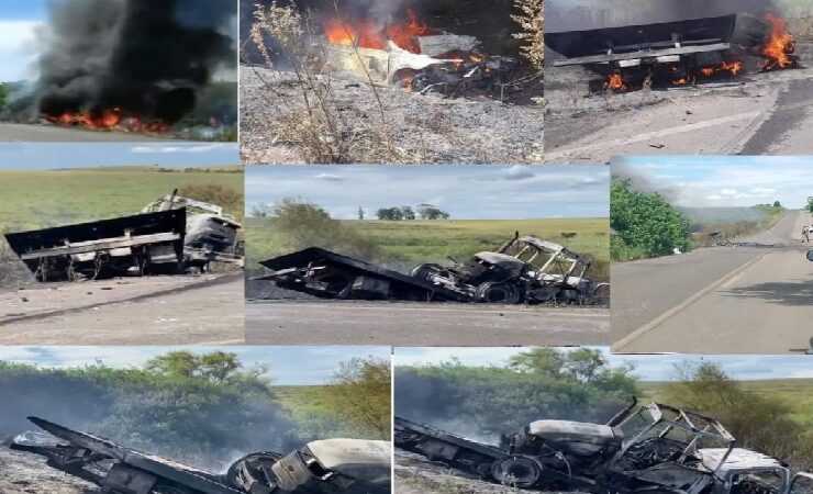 Tragédia na RS-241: colisão frontal e incêndio envolvem caminhão e carro
