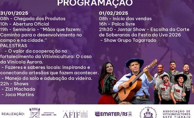 Festa da Uva em São Sepé é na próxima sexta-feira na Praça das Mercês