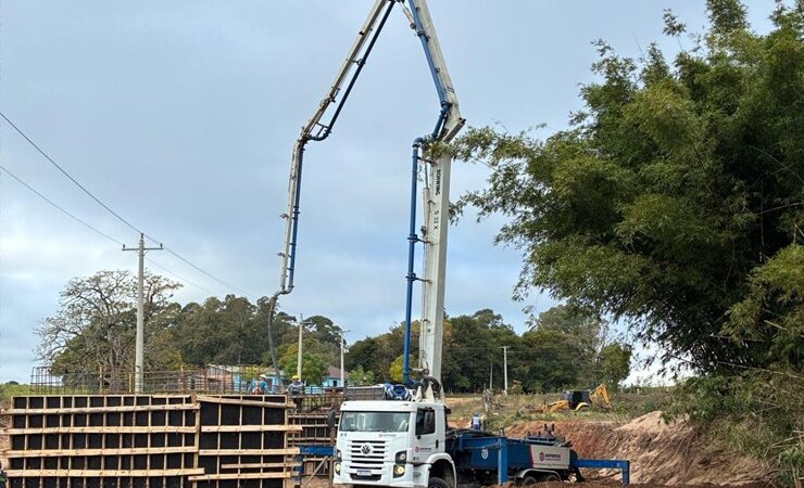 Obras da Ponte do Fraga em São Sepé avançam com etapa de concretagem